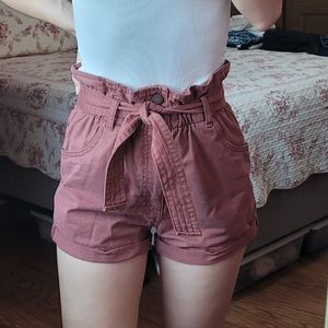 Abercrombie rust paperbag shorts